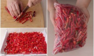 Процесс заморозки болгарского перца