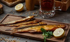 копченая рыба на столе