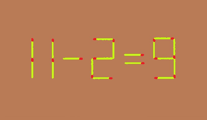 уравнение «11 - 2 = 9»
