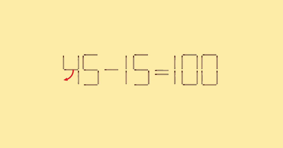 Неверное равенство «45-15=1-00» с красной стрелочкой 