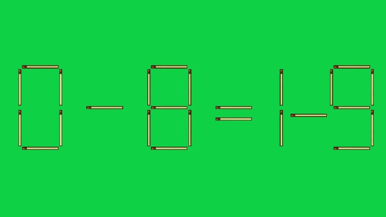 уравнение 0-8=1-9 на зелёном фоне