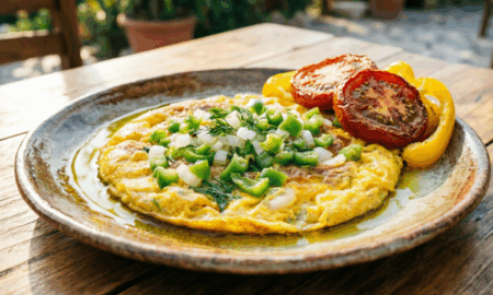 Яйца по-турецки с овощами