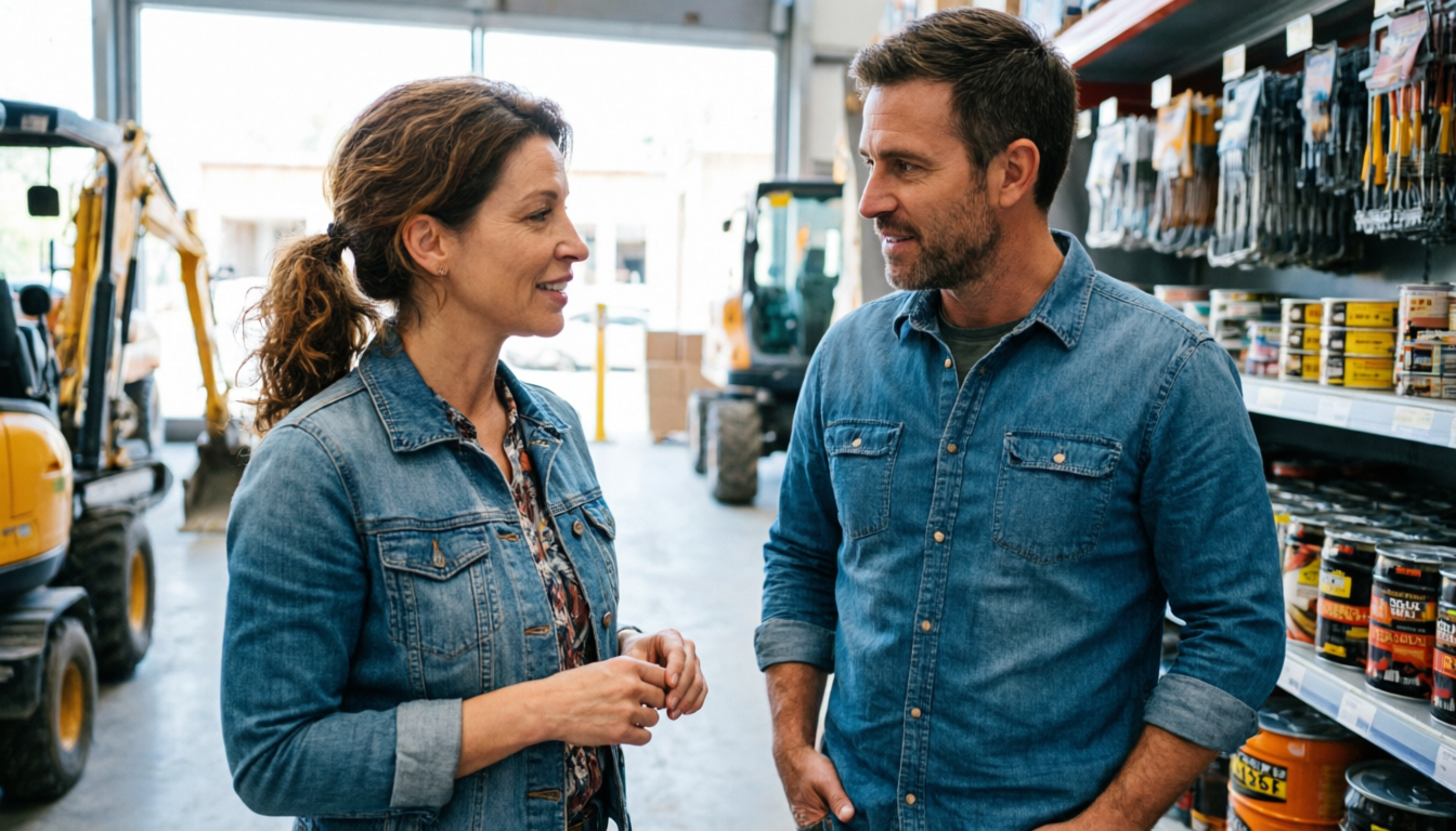 Женщина и мужчина в строительном магазине