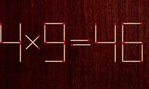уравнение 4х9+46, составленное из спичек