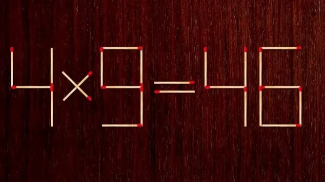 уравнение 4х9+46, составленное из спичек