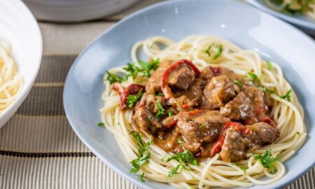 макароны с мясом