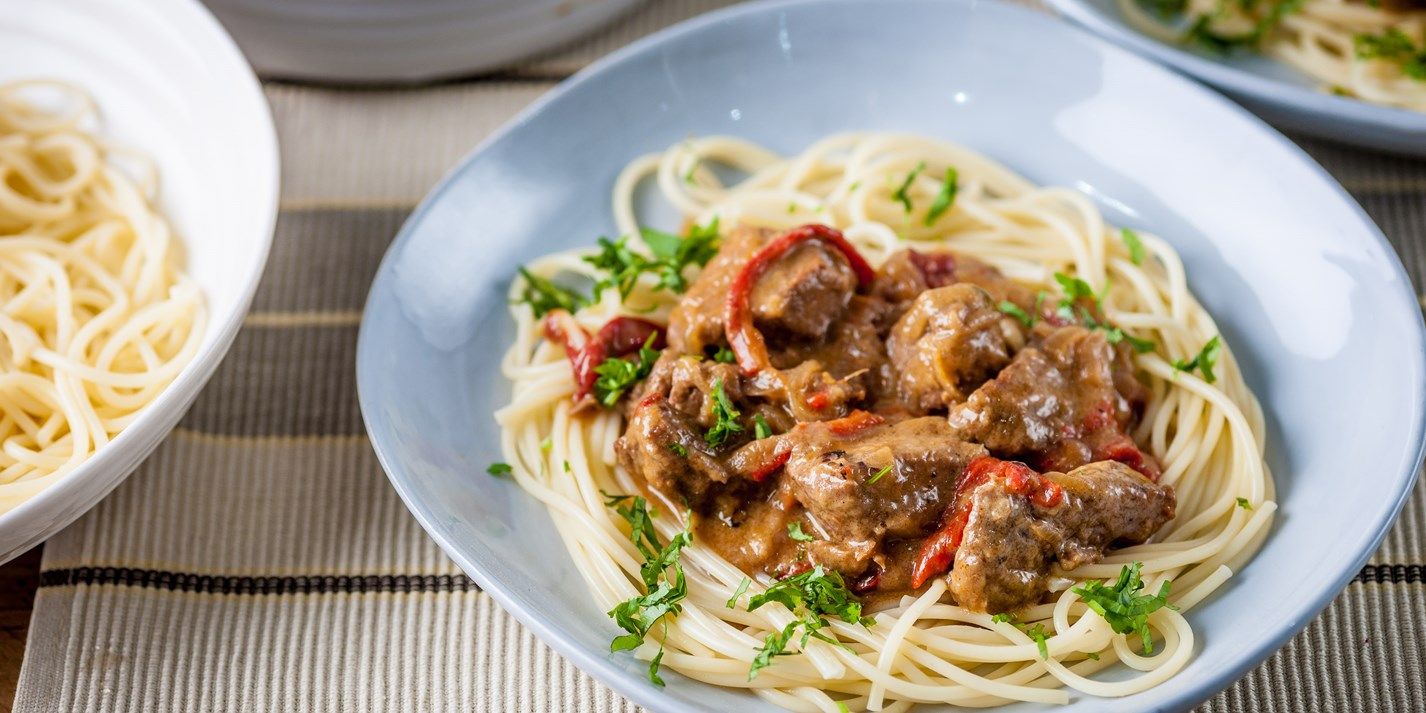 макароны с мясом