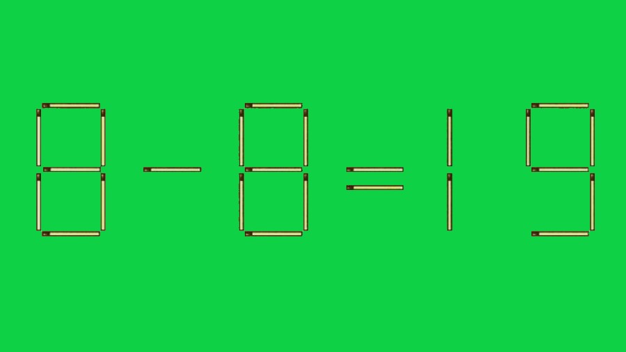 уравнение 8-8=19 на зелёном фоне