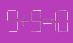 пример 9+9=10, составленный из спичек