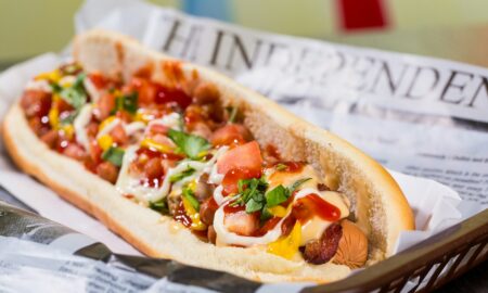 Хотдог с овощами