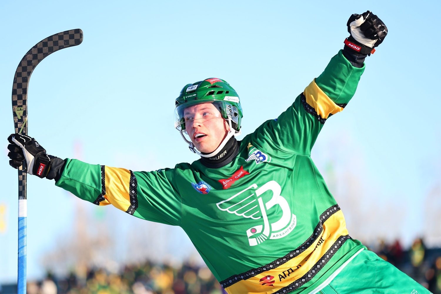 Хоккеист радуется забитому голу