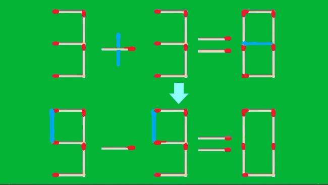 пример решения логической головоломки со спичками