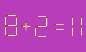 уравнение 8+2=11, составленное из спичек