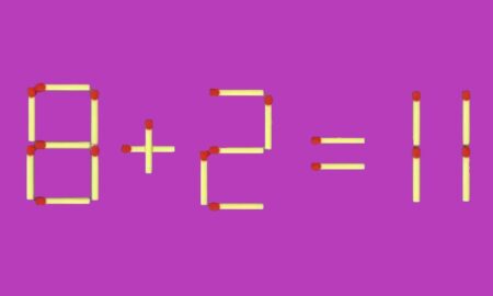 уравнение 8+2=11, составленное из спичек