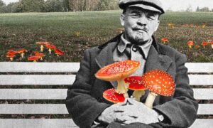 Ленин на скамейке