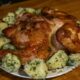 Запечённая тушка курицы с картошкой