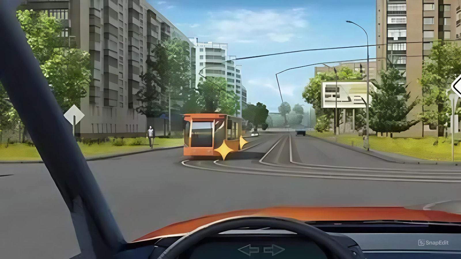 Билет ПДД с трамваем на путях