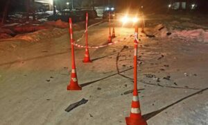 место ДТП в поселке Парфино