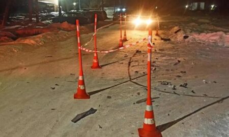 место ДТП в поселке Парфино