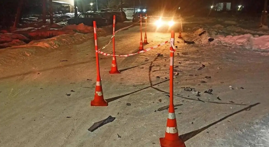 место ДТП в поселке Парфино