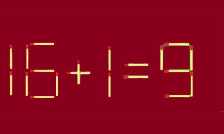 уравнение 16+1=9 на бордовом поле