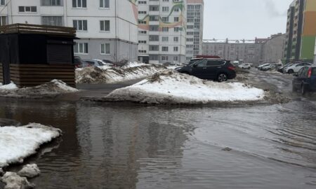 Лужи из-за оттепели