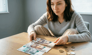 Девушка откладывает деньги на отпуск