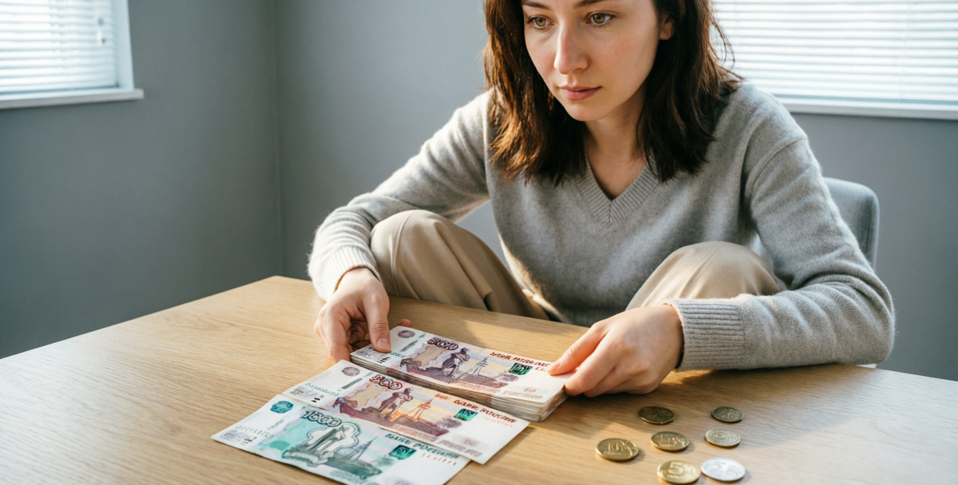 Девушка откладывает деньги на отпуск