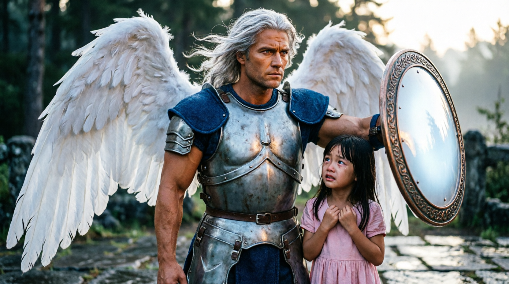 Ангел защищает девушку