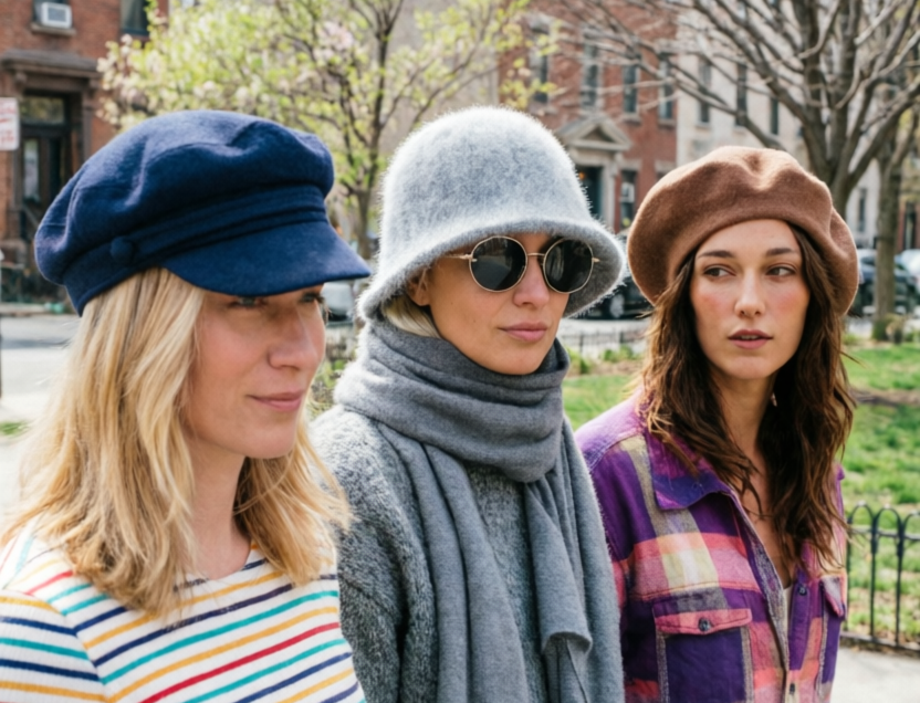 Три девушки в головных уборах