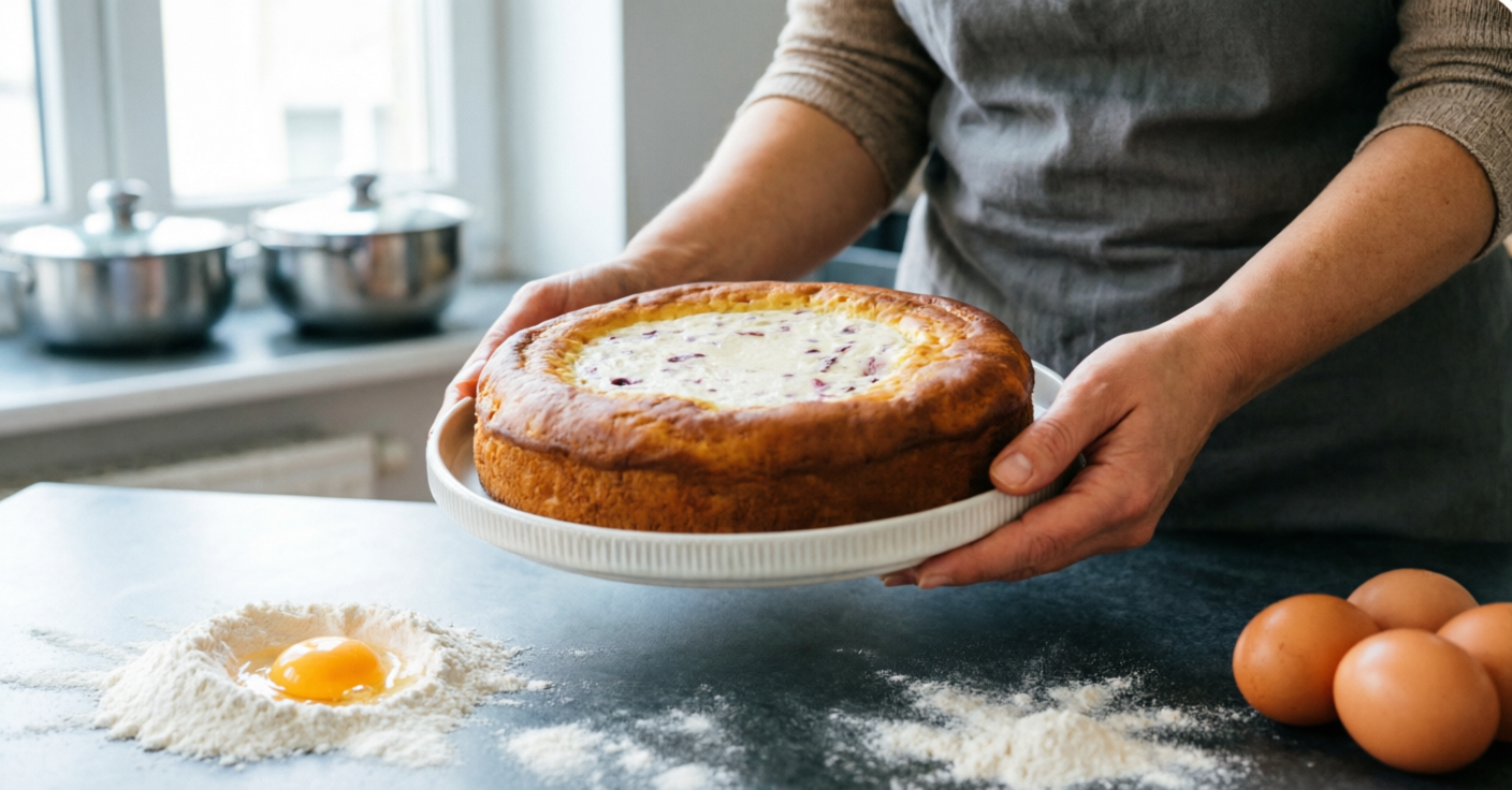 Пирог «Вулкан» с ягодами