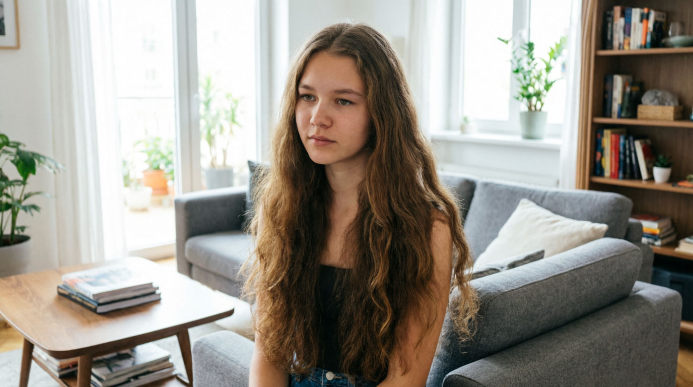 Девушка с длинными волосами