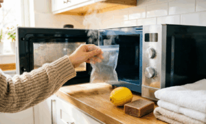 чистка полотенец в микроволновке