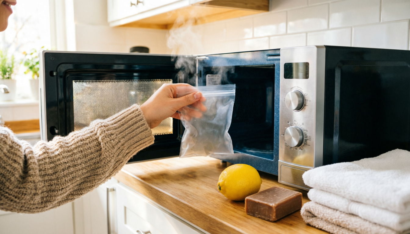 чистка полотенец в микроволновке