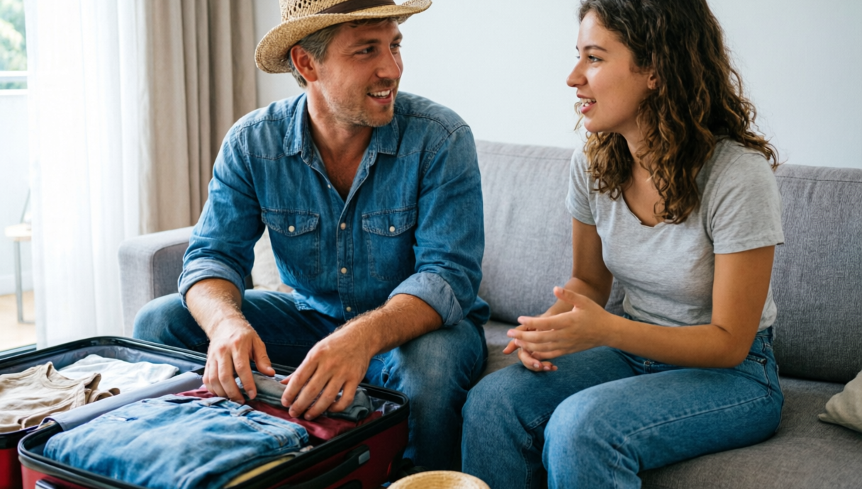 Пара собирается в отпуск