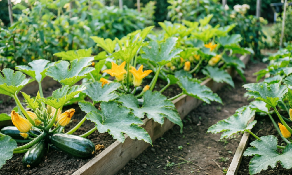 Кабачки на огороде
