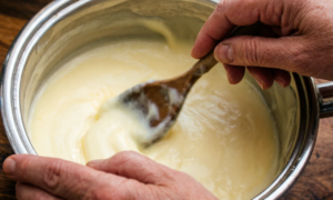 Заварной крем в кастрюле