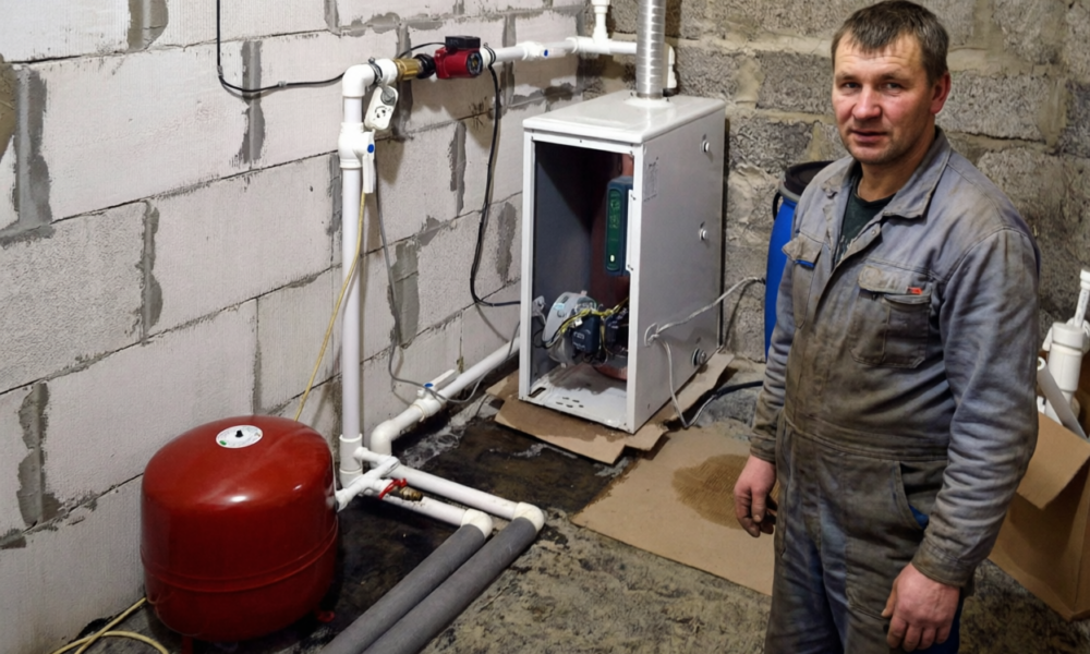 Хозяин установил дизельный котёл