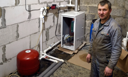 Хозяин установил дизельный котёл