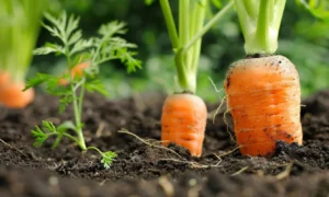 морковь на грядке