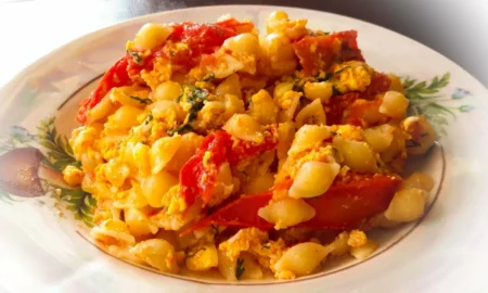 макароны с яйцом