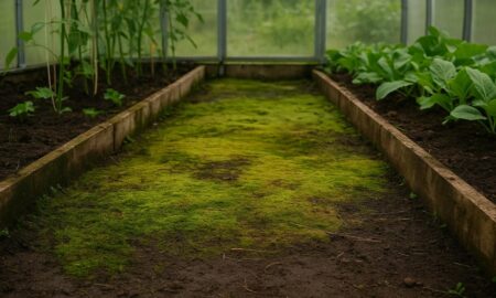 мох в теплице