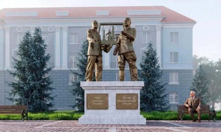 Проект памятника Иосифу Сталину и Ивану Бардину в Череповце.