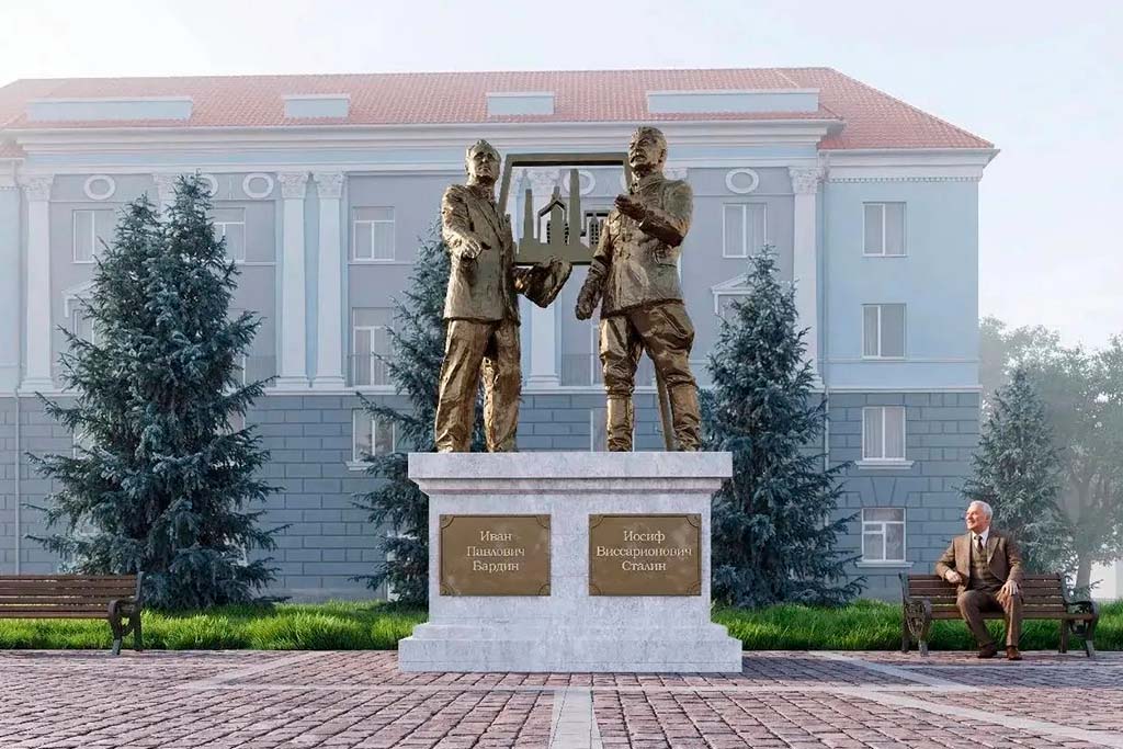 Проект памятника Иосифу Сталину и Ивану Бардину в Череповце.