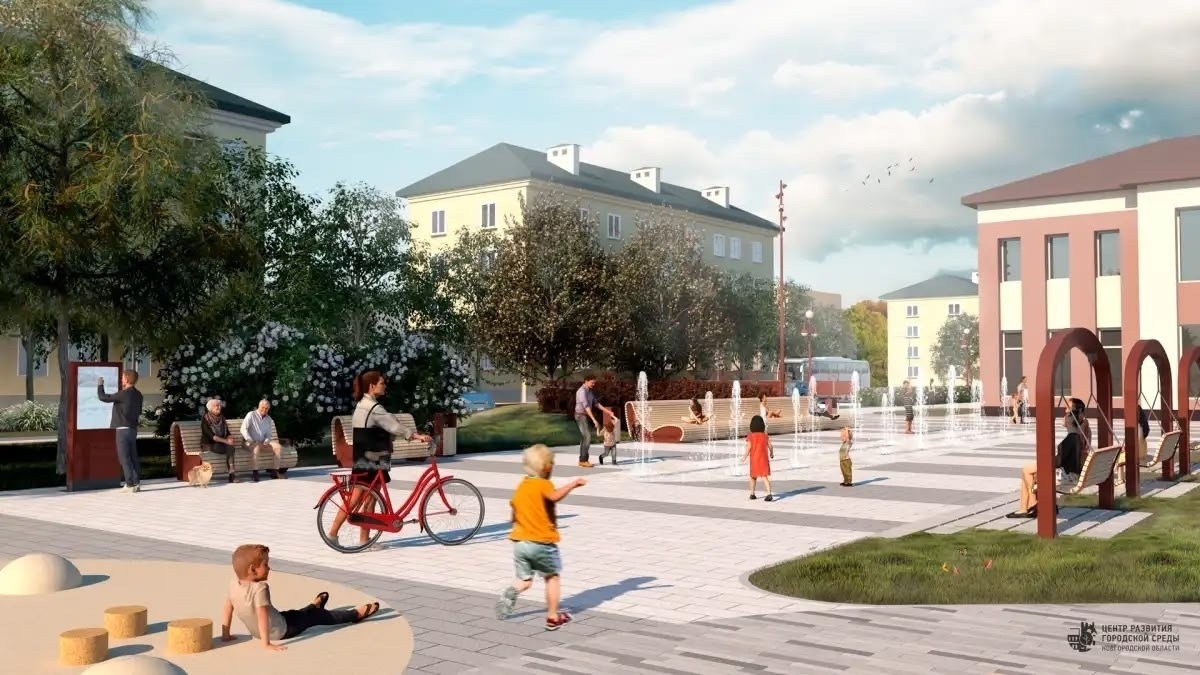 Площадь 1 Мая в Боровичах