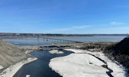 река с тающим льдом весной