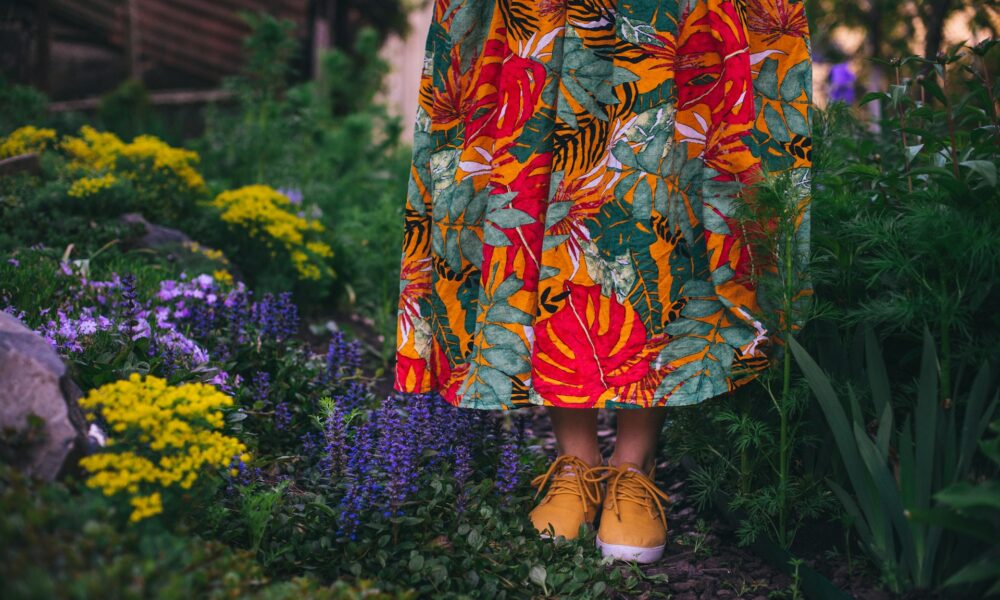 Разноцветное платье