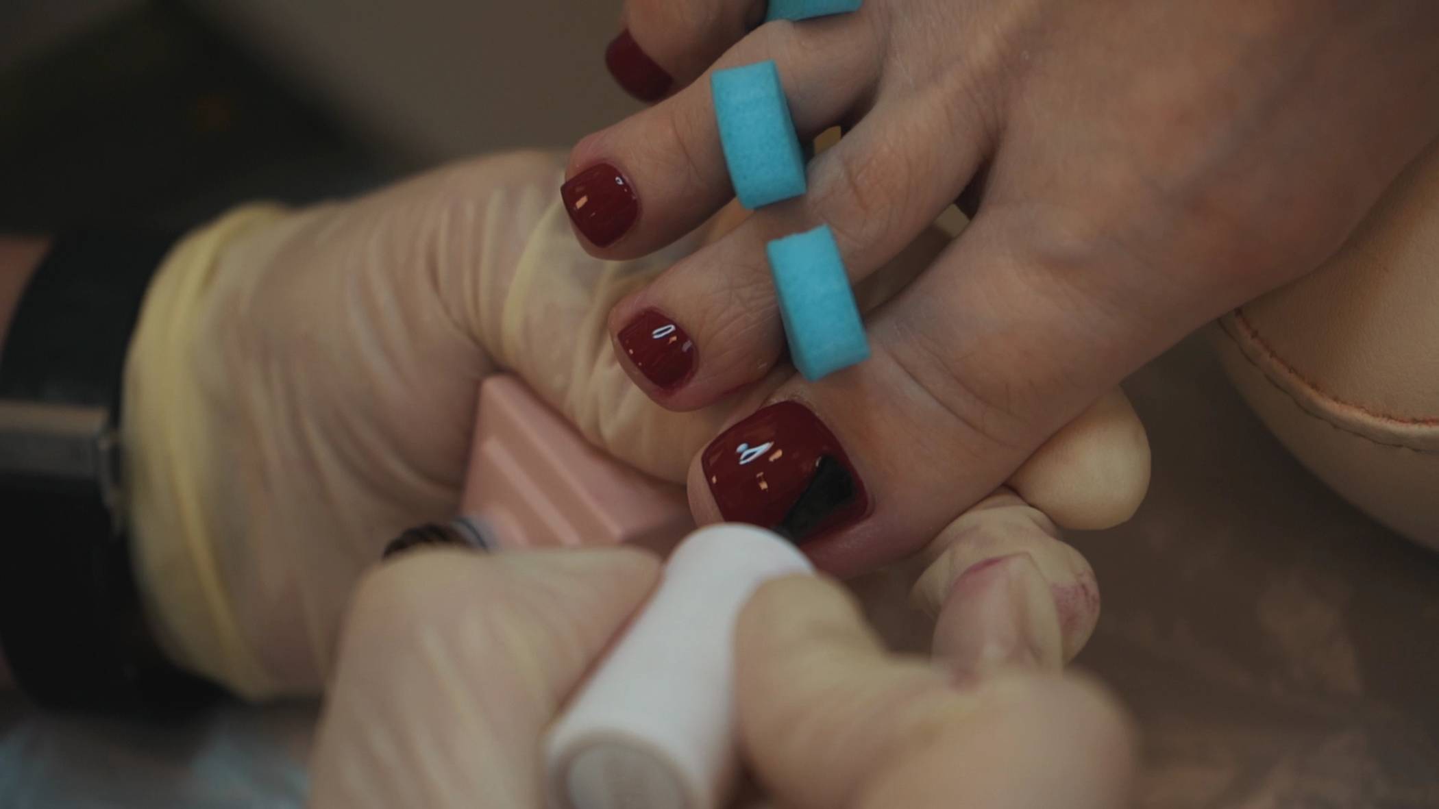 Красный педикюр