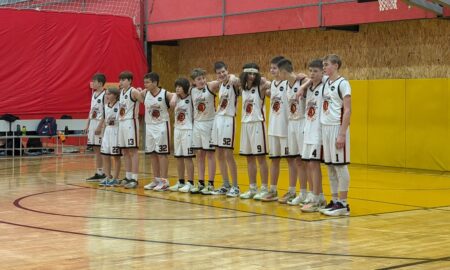 Баскетболисты на построении