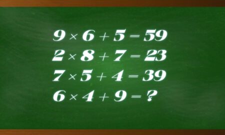 Математические примеры на зеленой доске